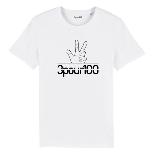 T-shirt Blanc Logo 3pour100